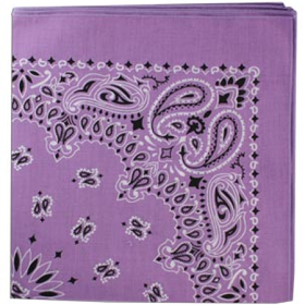 BANDANNA Paisley Lavendar 22" Square