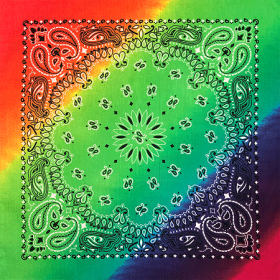 BANDANNA Paisley Rainbow 12pk 22" x 22"