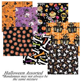 BANDANNA Halloween Assorted 12 pack 22" Square