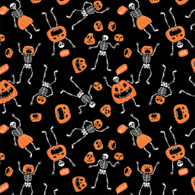 BANDANNA Halloween Skeletons & Pumpkin Glow 12pk 22" x 22"