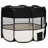 Foldable Dog Playpen with Carrying Bag Black 35.4"x35.4"x22.8"