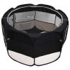 Foldable Dog Playpen with Carrying Bag Black 35.4"x35.4"x22.8"