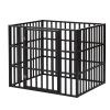 NEW HEAVY DUTY DOG CRATE FURNITURE FOR LARGE DOGS WOOD & STEEL DESIGN DOG CAGE INDOOR & OUTDOOR PET KENNEL 38X30X32INCH PET PLAYPEN WITH COVER METAL D