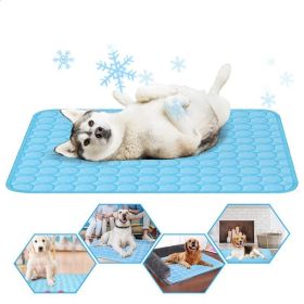 Cool Pad Cushion Dog Cat Puppy Blanket For Summer Sleeping Bed Pet Cooling Mat (Color: Blue, size: XL)