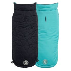 GF Pet Reversible Chalet Jacket (Color: Black/Aqua, size: 3XL)